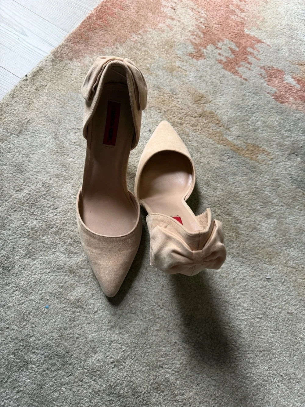 Karen Millen Nude Bow-Back Pointed-Toe Pumps - Women Shoes